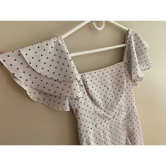 Ali and Jay LA Small Terrace Time Ruffle Slit Polka Dot Maxi Dress - Picture 4 of 11